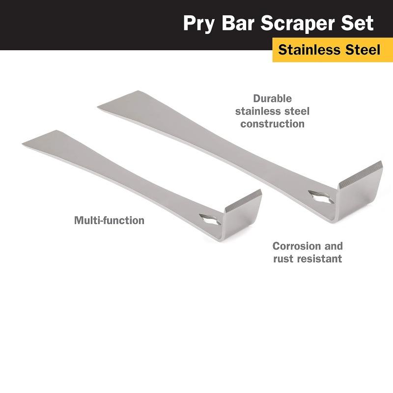 Latest Models Stainless Steel Pry Bar Scraper, 10 Inch Long, Pry Tool, Scraper and Pry Bar, Metal Pry Tool, Flat Pry Bar