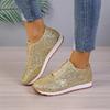 Autumn New Women Fashion Slip-on Low-heeled Woman Sneakers Gold Silver Trend Sport Shoes Ladies Outdoor Casual Walking Shoes