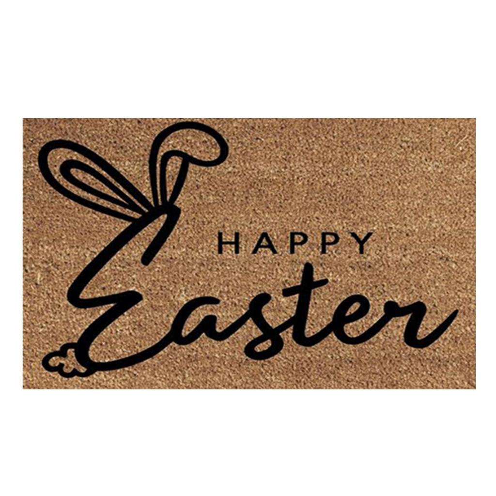 Happy Easter Welcome Doormat, Non- Fiber Carpet, Fun Easter Bunny Doormat