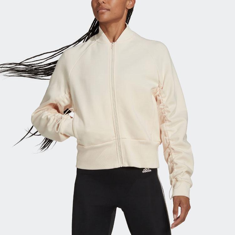 Adidas Женская спортивная куртка с принтом Allover, светло-бежевая, HN5279