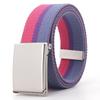 Metal Buckle Canvas Waist Belt Stripe Nylon Belt Luxury Men's Business Belt  Unisex