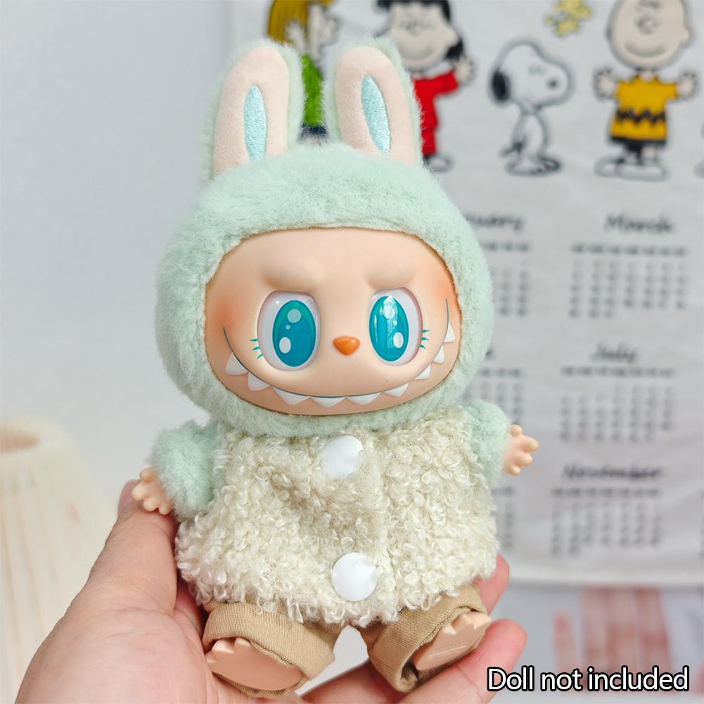 For 17cm Labubu Doll Clothes Fashion Clothes Hoodies Doll Clothes Color Match Hoodies Dolls Accessories Cute Decoration Little Cloths