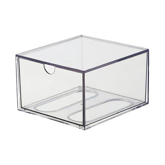 Акриловый Органайзер для Хранения Прозрачный Органайзер с Выдвижными Ящиками Пылезащитный Органайзер для Косметики Очки Чай Кофе Канцелярские Принадлежности Настольный Контейнер для Хранения