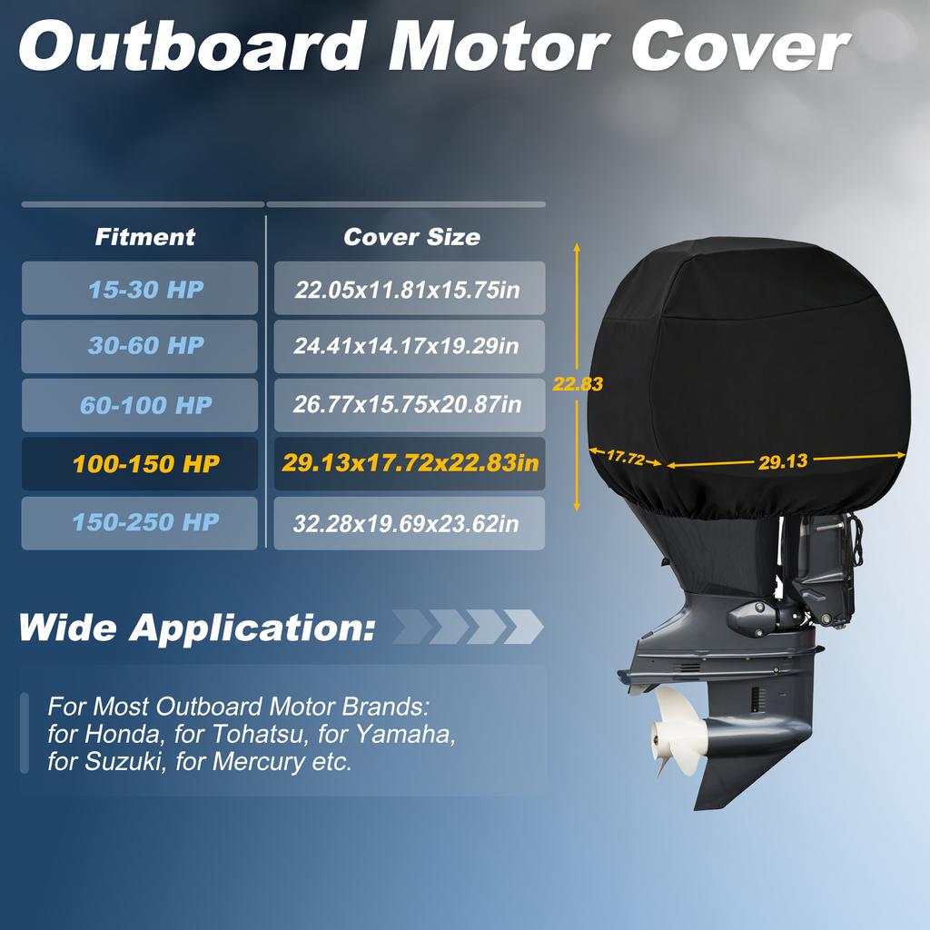X Autohaux Чехол для лодочного мотора 600D Oxford Прочный чехол для лодочного двигателя Водонепроницаемый Получехол для лодочного мотора Чехол для лодочного мотора
