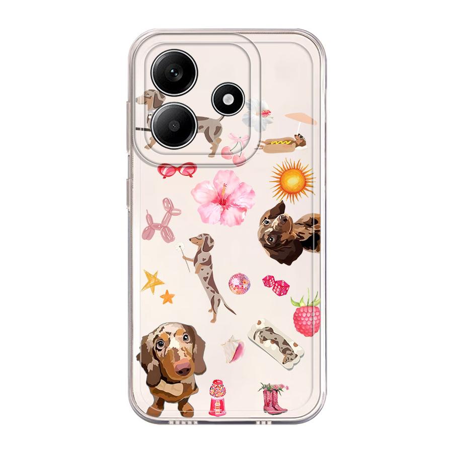 Мультяшный чехол с кошкой и собакой для Xiaomi Redmi Note 14 Pro Plus 14C Note 13 11S 9 10 12S 12 A4 13C 10S 11 Мягкая крышка для телефона