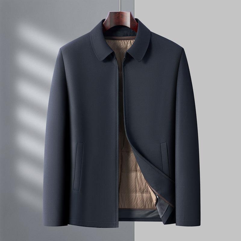 Lapel Jacket Men Autumn and Winter Middle-aged Business Thickened Thermal Liner Detachable Dad Down Jacket Men