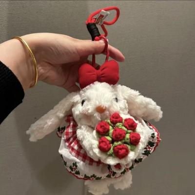 Милый плюшевый кулон в виде кролика с висячими ушами, кукла-кролик, брелок, подвеска на сумку, кукла, подарок на день рождения, игрушка