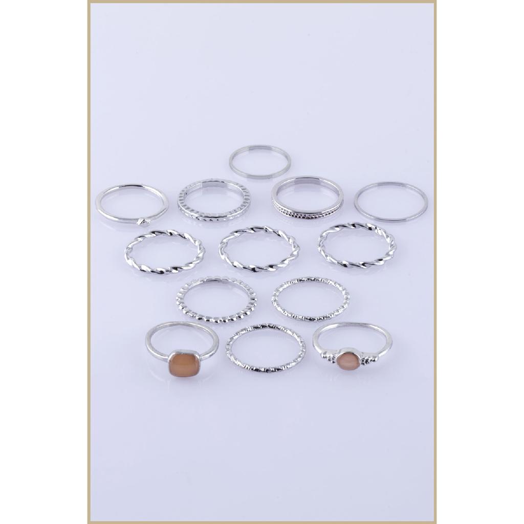 Набор из 12 колец золотого цвета