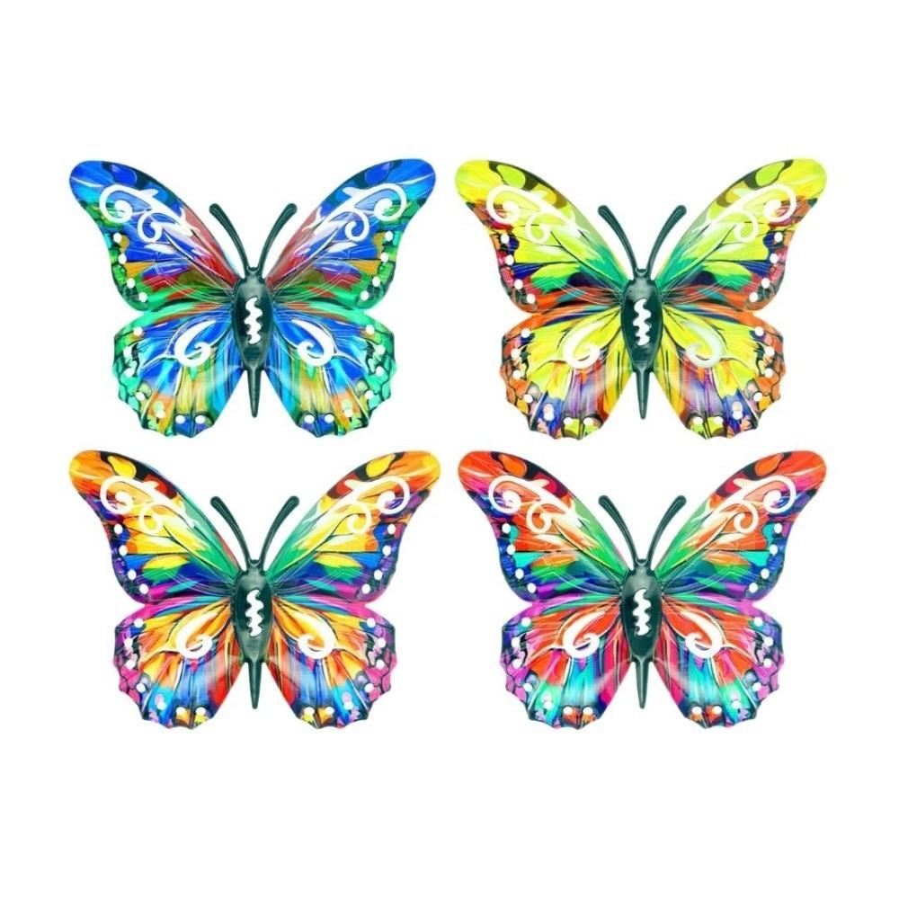 Metal Butterfly Wall Decor DIY Butterfly Decorative Post for Garden Balcony Patio Outdoor