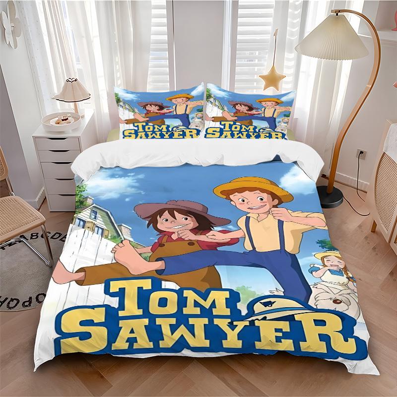3pcs Tom Sawyer Duvet Cover Set - Includes 1 Duvet Cover and 1/2 Pillowcases (No Insert) yy251107166