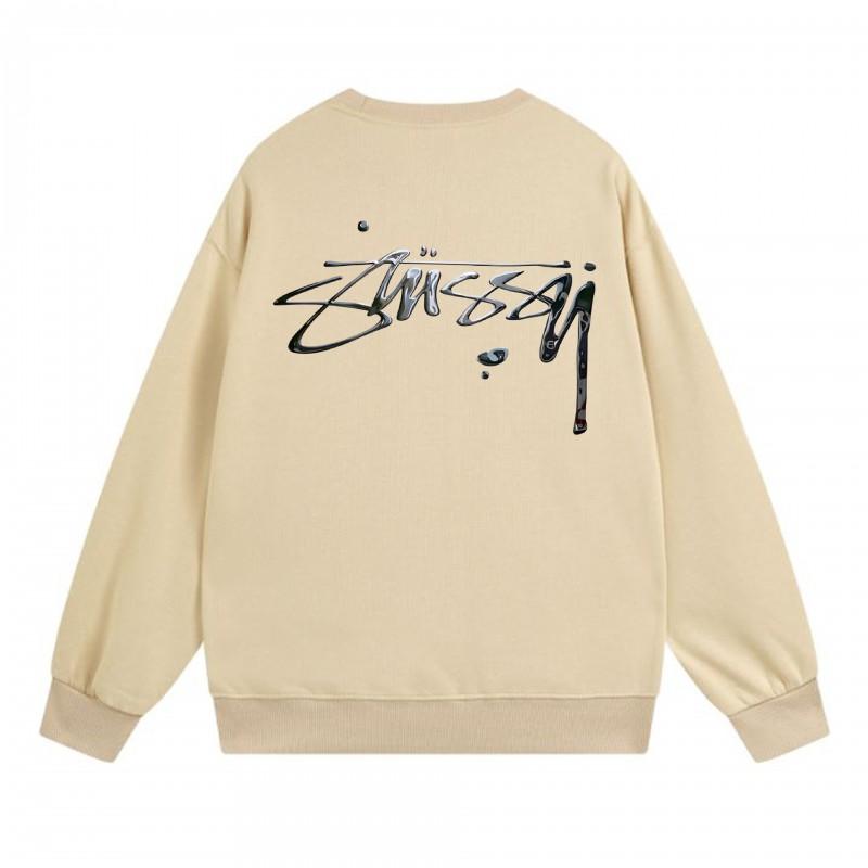 Classic Print Hoodie Mens Loose Fit Crewneck Cotton Sweatshirt Casual Wear