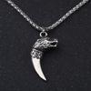 Мужское крутое ожерелье из нержавеющей стали с клыками волка викинга, подвеской в виде дракона и цепочкой в виде киля длиной 24 дюйма