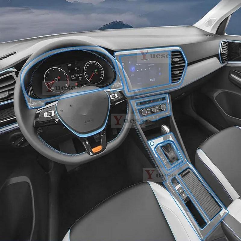Прозрачная защитная пленка из ТПУ для центральной консоли автомобиля, наклейка против царапин для Jetta VS5 2024-