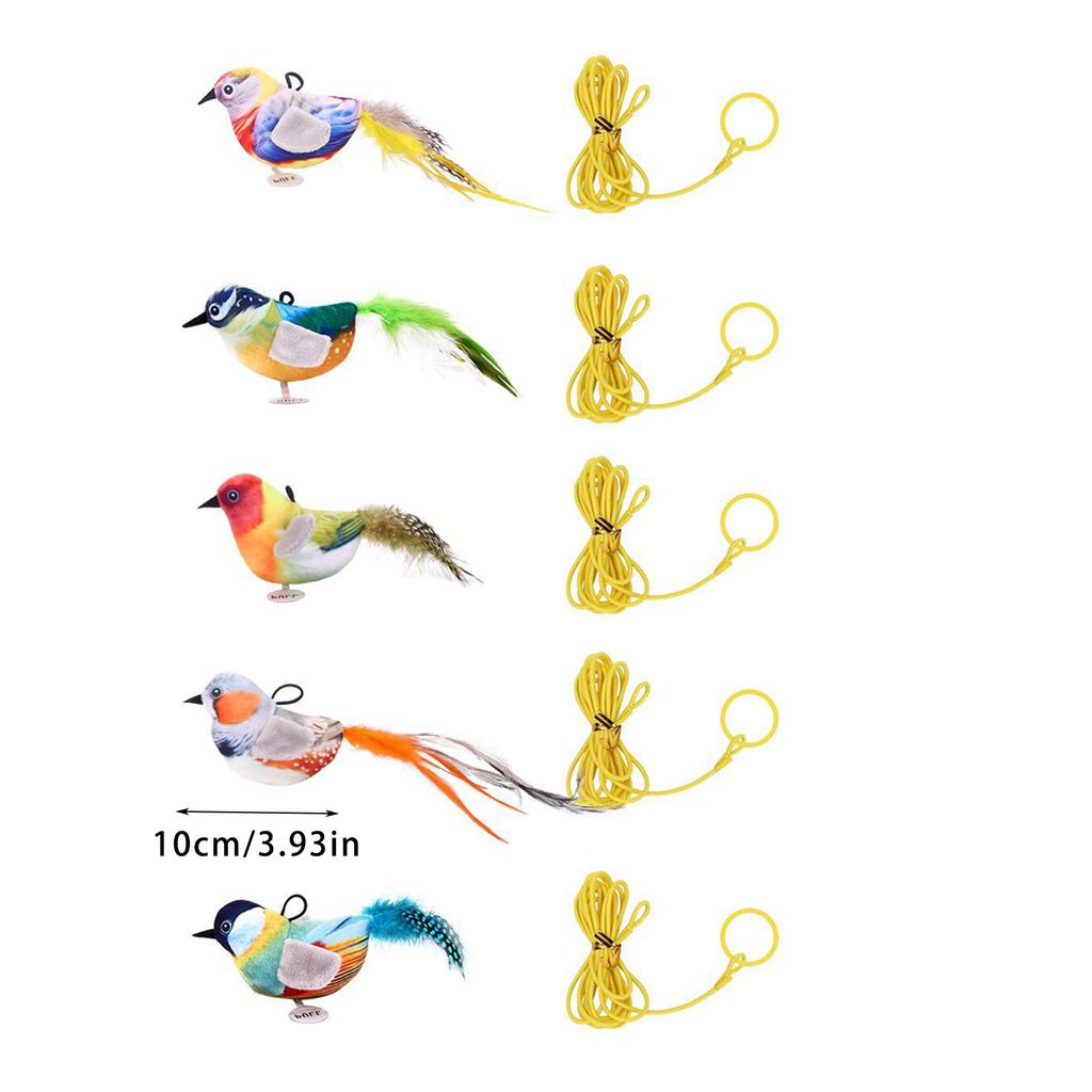 Интерактивный набор игрушек для кошек с электронным щебечущим звуком птички, кошачья мята, пернатая мушка для кошек, игровой набор для упражнений в помещении