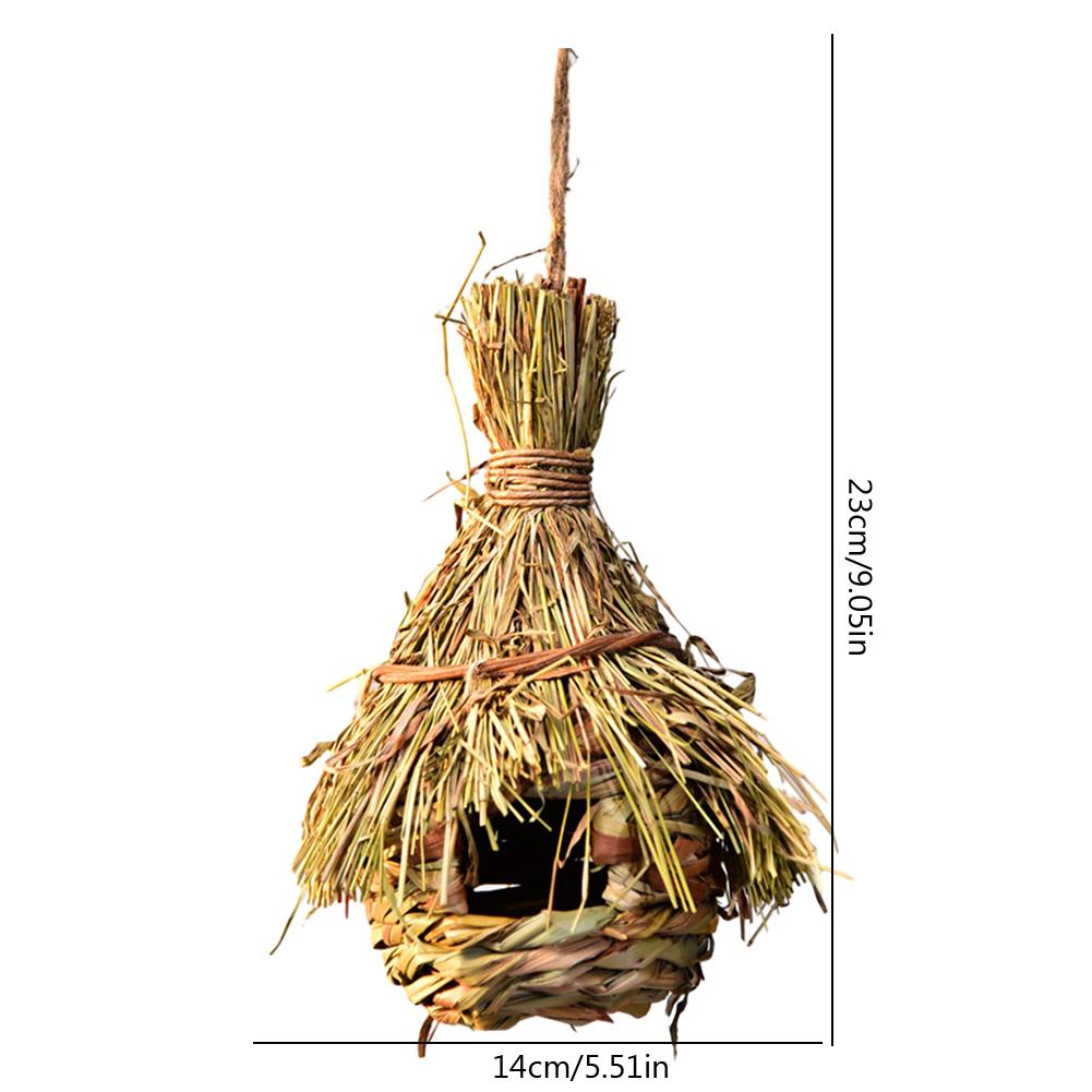 Сплетенный вручную домик для птиц из натуральной травы, укрытие для птичьего гнезда, домик для маленьких птиц на открытом воздухе, подвесные домики для попугаев и воробьев