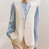 Fashionable Women's Suit Vest, Sleeveless V-Neck Cardigan Jacket for Spring and Autumn