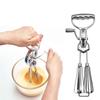 Stainless Steel Manual Egg Beater Mixer Dual-Head Handheld Rotary Whisk Blender Ergonomic Handle Easy To Clean Store Versatile Kitchen Tool