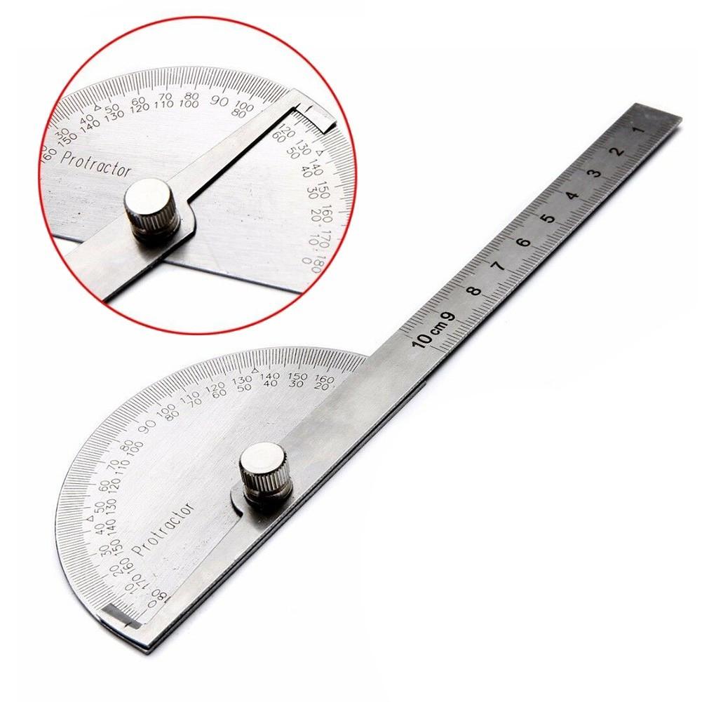 SAE Protractor 0-180° Rotary Angle Finder Stainless Steel Machinist Ruler