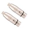 2Pcs 3 Pin XLR Female Jack To RCA Female O Microphone Mic Connector Adapter