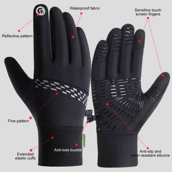 1 пара термоперчаток для велоспорта, водонепроницаемые, ветрозащитные, зимние, с сенсорным экраном, нескользящие, с силиконовой накладкой, с флисовой подкладкой, теплые перчатки для катания на лыжах, бега, походов