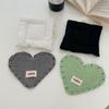 INS Bowl Mats Cotton Table Mat Photography Props Heart-shaped Plaid Meal Mat Bedroom
