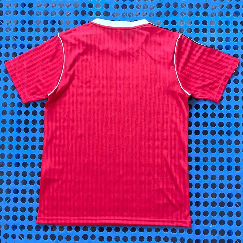 Mens Retro Football Jersey 1925 Style Red Short Sleeve Soccer Shirt Bamboo Fiber Breathable Sportswear