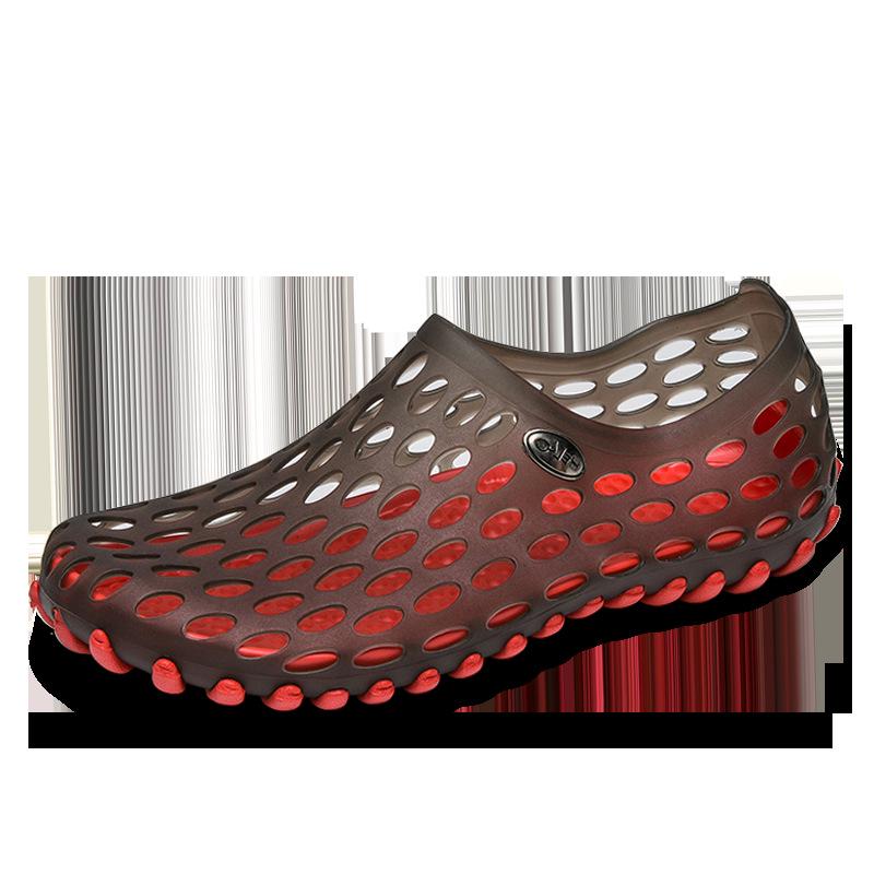 Летняя новая верхняя одежда сумка каблук пляжная обувь полые дырки обувь сандалии дождливый день приморский женские сандалии нескользящая толстая подошва