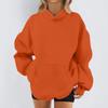 Women's Fashion Casual Long Sleeve Solid Color Hooded Sweatshirt Tops