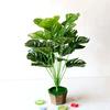 1 Bouquet Artificial Monstera Green Plastic Fake Monstera Floral Foliage Plant for Home