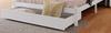 Solid Wood Double Bed with Drawers and Slatted Frame, Bookshelf Youth and Adult Children's Bed, 140x200cm White