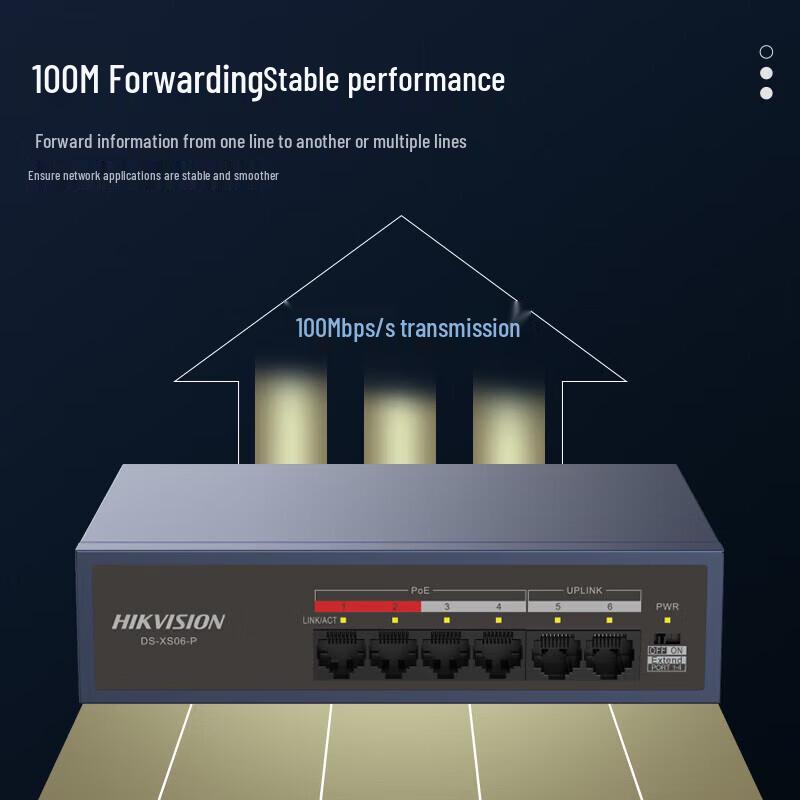 Hikvision 4-Port 100Mbps PoE Switch CN plug (adapter included)