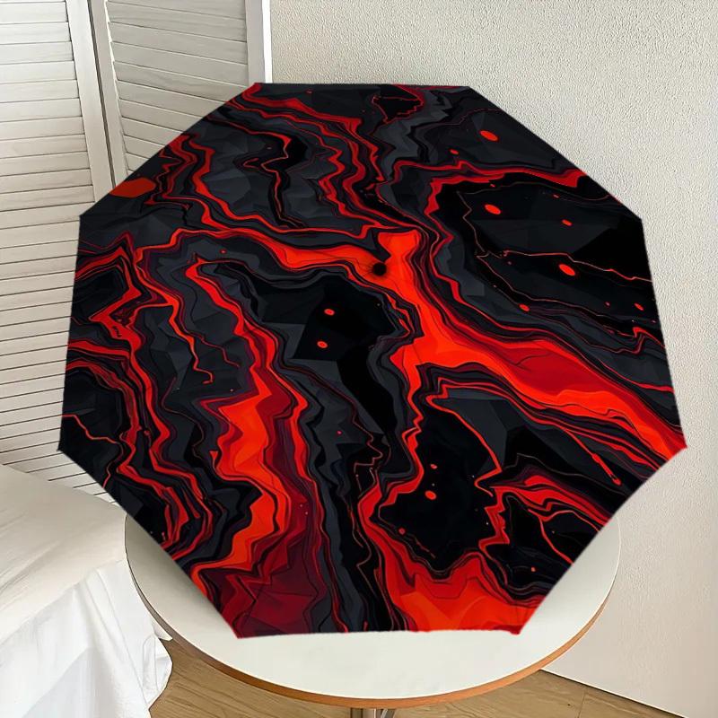 1pc Lava Flow Abstract Artwork Umbrella with Plastic Handle,Suitable for All Seasons Home Travel Outdoor UmbrellaDD1401