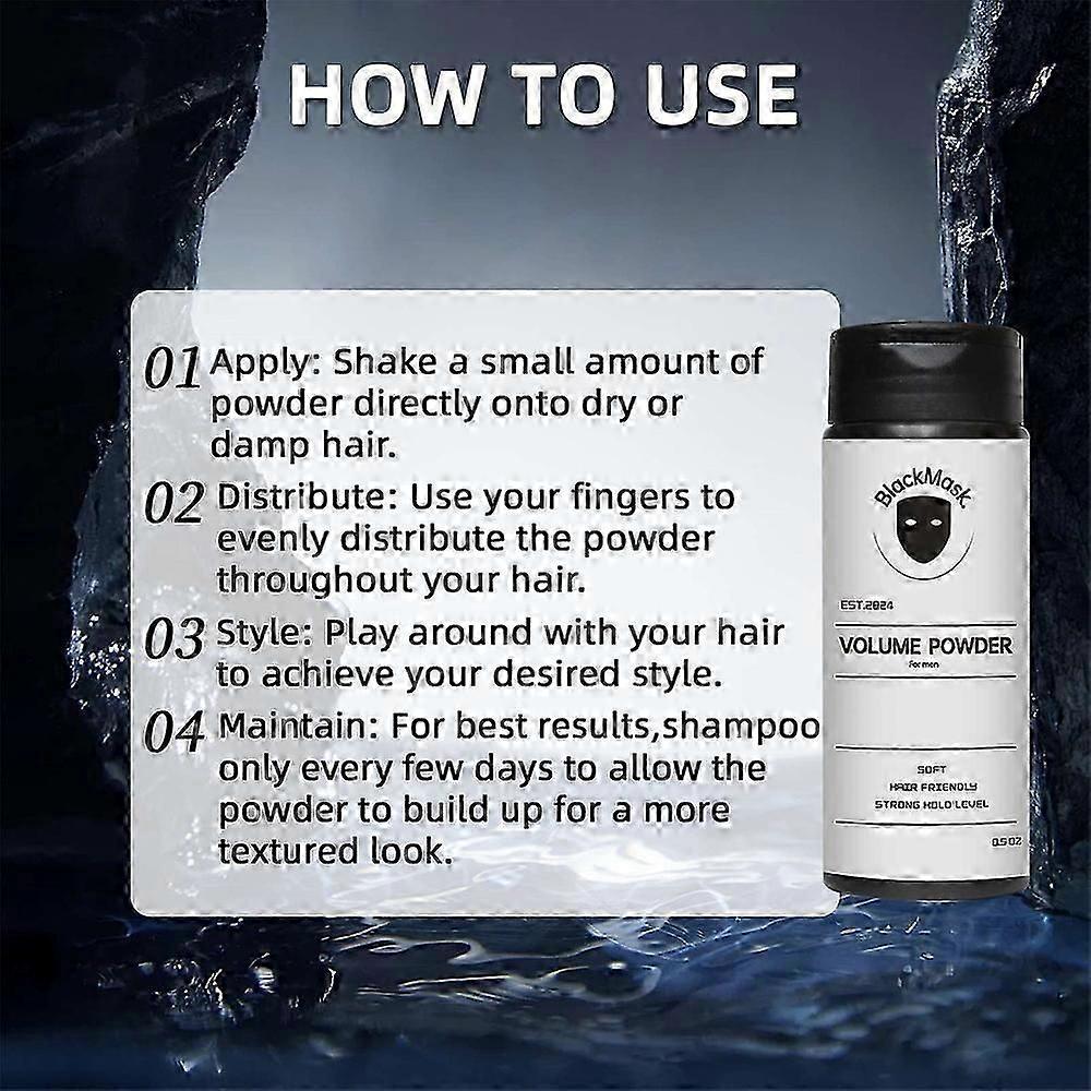 Volumizing Hair Powder for Men Mild Ingredients, No-wash , Oil Control, & Refreshing, Long-lasting Effect 0.5oz