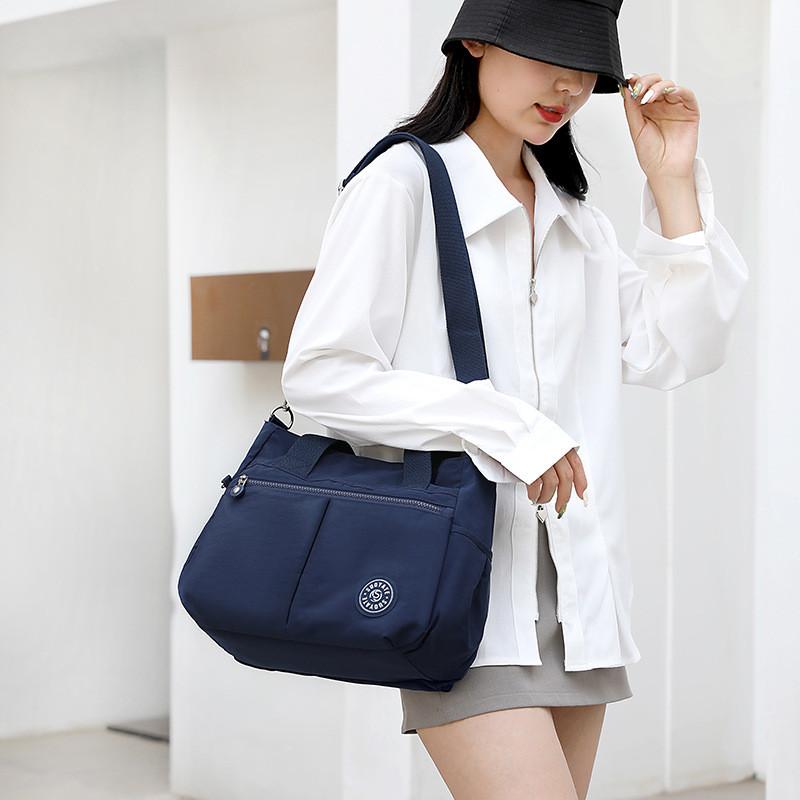 Womens Medium Nylon Tote Bag With Inner Zipper And Phone Pocket For Daily Use And Shopping