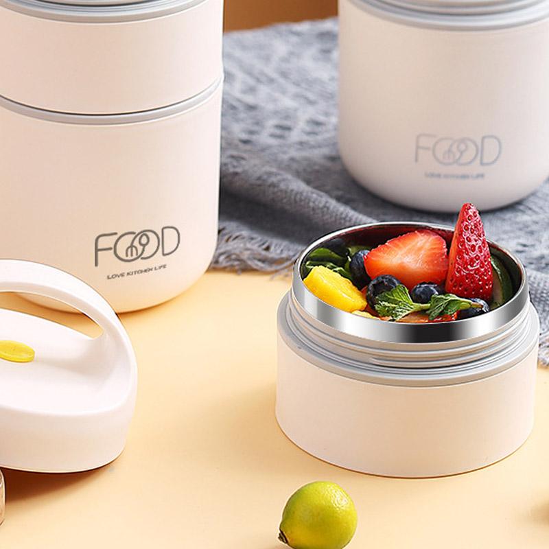 Двухслойный герметичный термоконтейнер на 680 мл, термоконтейнер для ланча, чашка для хлопьев
