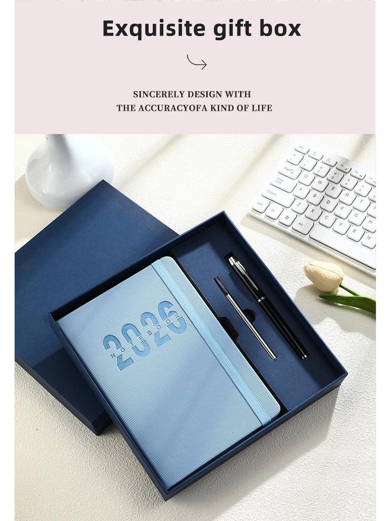 Ежедневник на английском языке на 2026 год с резинкой: Годовой календарь, Еженедельник, 365-дневный блокнот для эффективности