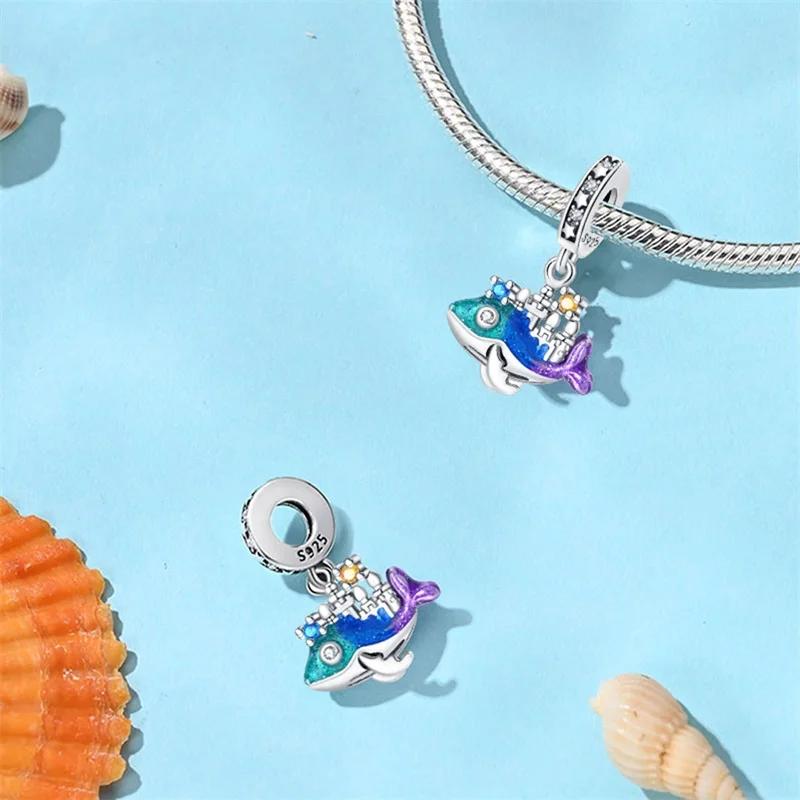 Copper Crabs Ocean Series Blue Turtle Starfish Shell Fit Original Bracelet Charms For Women Diy Fine Jewelry Gifts