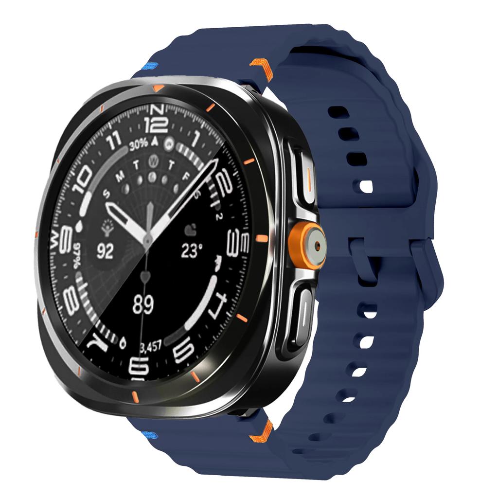 Ремешок+Переход на Ультра Чехол для Samsung Galaxy Watch 7 6 40 44мм Обновление до Galaxy Watch Ultra 47 Защитное стекло для экрана
