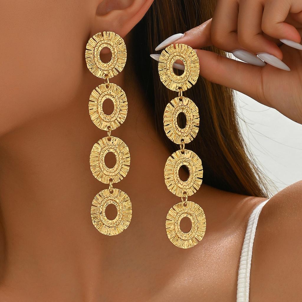 Крупные металлические серьги, персонализированные круглые полые серьги-подвески, высококачественные женские серьги-гвоздики