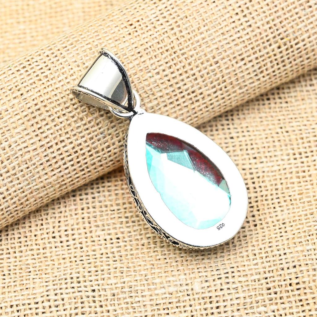 Ювелирные изделия из стерлингового серебра 925 пробы с мистическим топазом ручной работы, красивый кулон