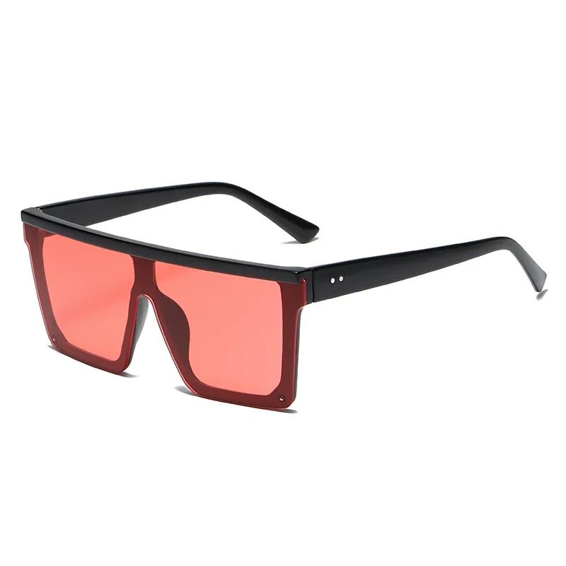 Oversized Square Sunglasses For Women Men Fashion Siamese Lens Style Flat Top Shield Shades