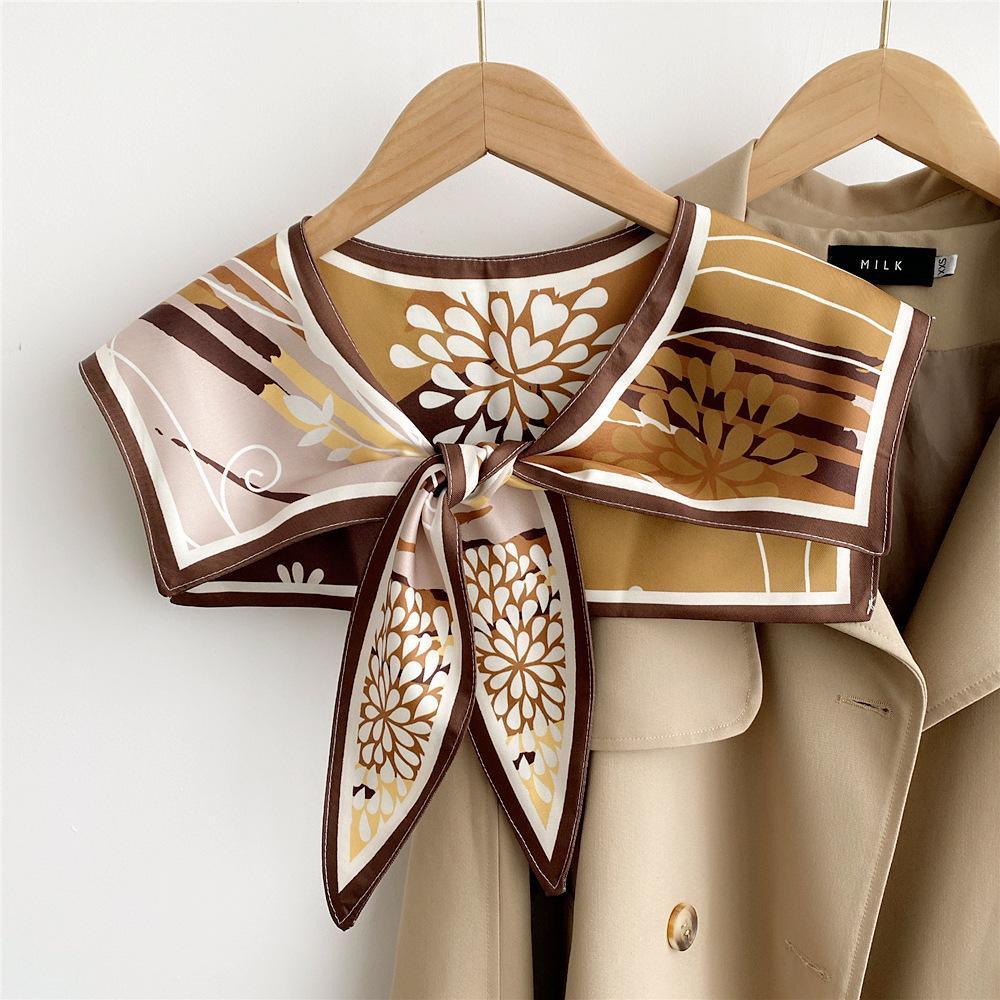 Silk Scarf Shawl for Women - Versatile Double-Layer Neck Protection for Spring, Autumn, and Summer