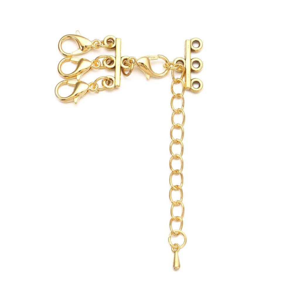 Цепь для самостоятельного изготовления ювелирных изделий, фурнитура для многослойных ожерелий, браслетов, соединители, многорядные застежки