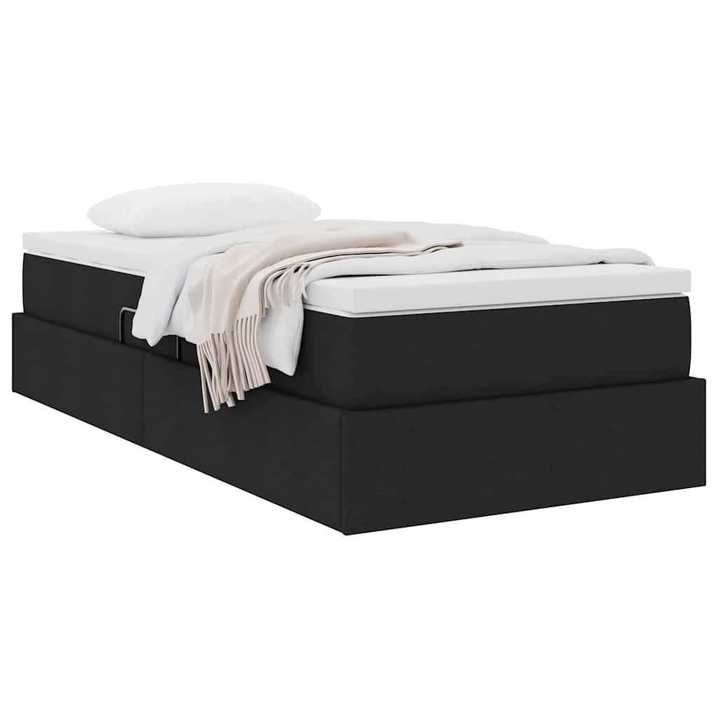 Storage Bed with Mattress Black 100 x 200 cm Polyester