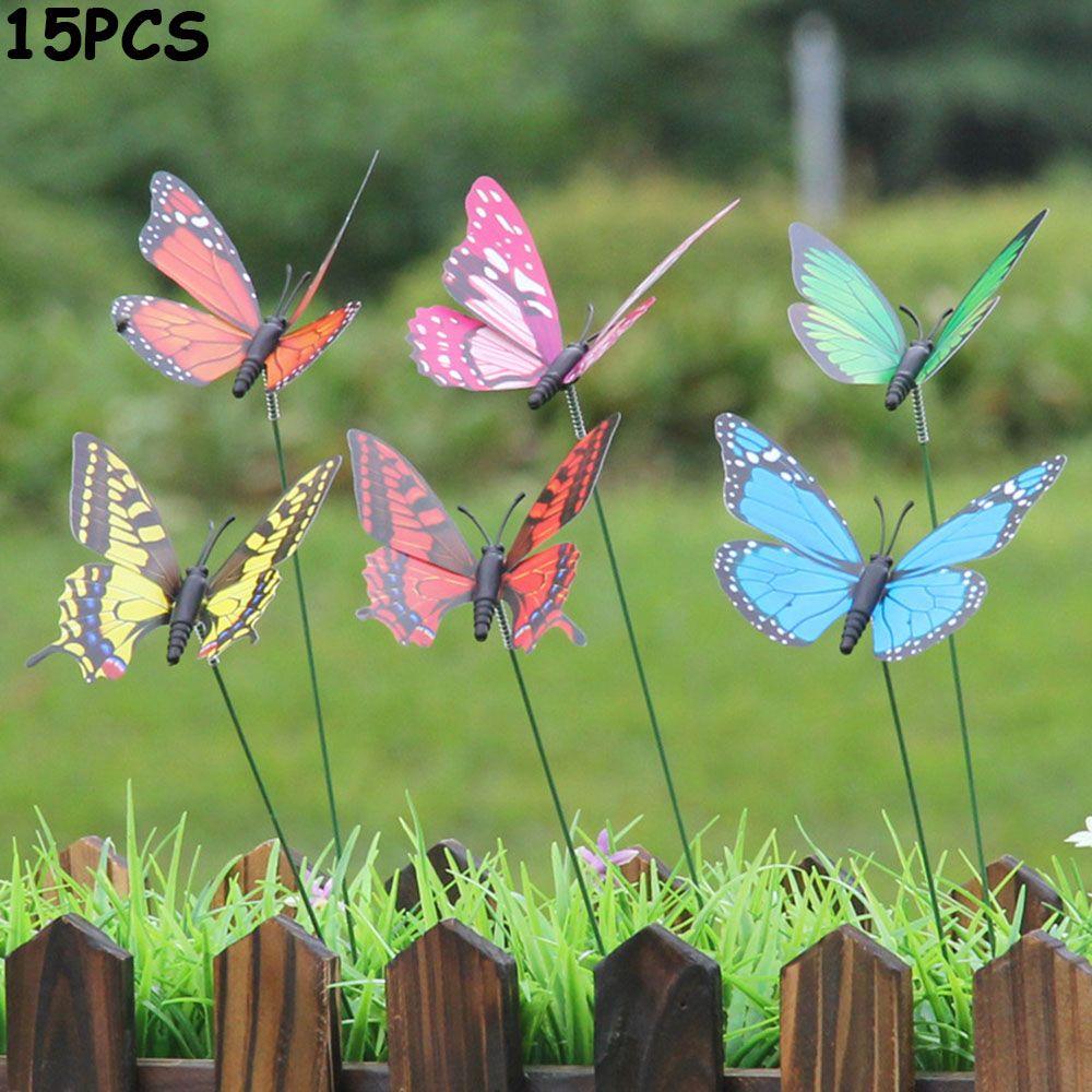 Ornaments Yard Simulation Color Artificial Butterfly with Rods Garden Decoration Fake Butterflies