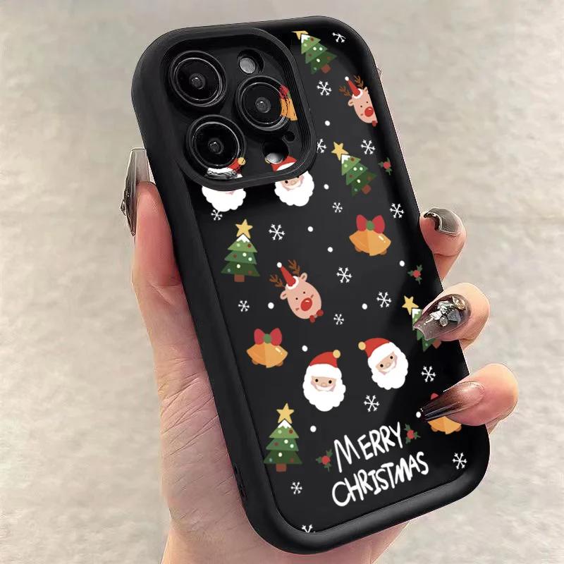 Рождественский чехол с Сантой и оленем для Xiaomi Redmi Note 14 13 12 11 Pro Plus 4G 5G 12S 11S 10S 10 9 9S 8 14C 13C Силиконовый чехол