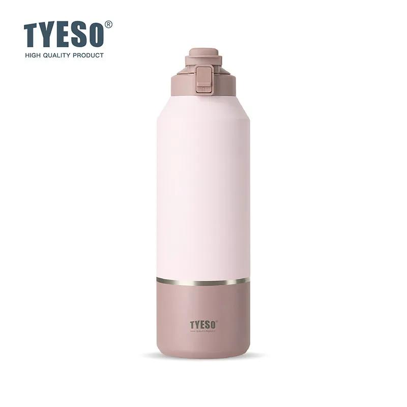 Tyeso 2000ML Water Bottle with Handle Leak-Proof Lid for Outdoor Sports Hiking Thermoses Travel Mug Vacuum Flasks Portable