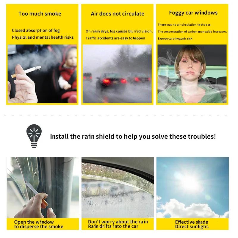 For AIQAR EQ3 2024 2024 Accessories Side Window Visors Weather Guard Door Visor Vent Shades Door Visor Vent Shades Bright Strip