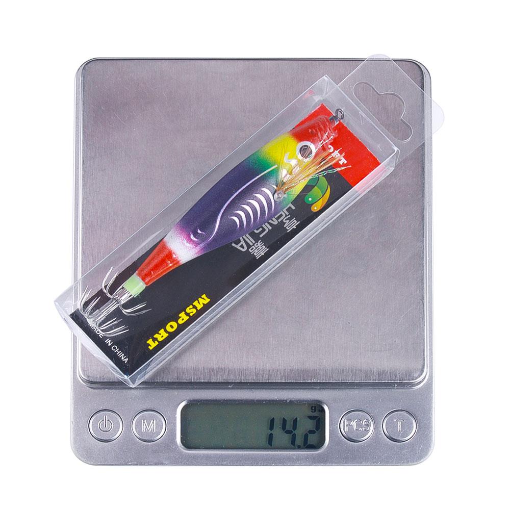 Приманка для яйцекладки кальмар из дерева крючки для креветок Горизонтальная деревянная креветка Светящаяся розовая приманка для кальмара с коробкой каракатицы