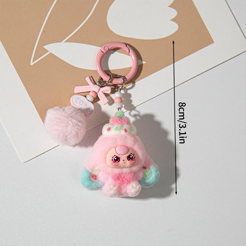Cute Plush Keychains Party Gifts Kawaii Keychain Phone Chain New Year Xmas Party Favors Gift Baby Face Cute Aesthetic Keychain
